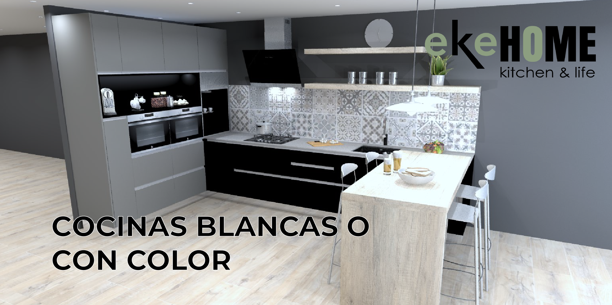 Cocinas blancas o con color. Pros y contras.